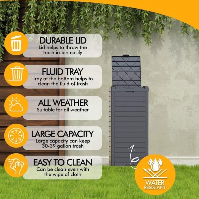 31 Gal. Outdoor Patio Trash Can Deck Box