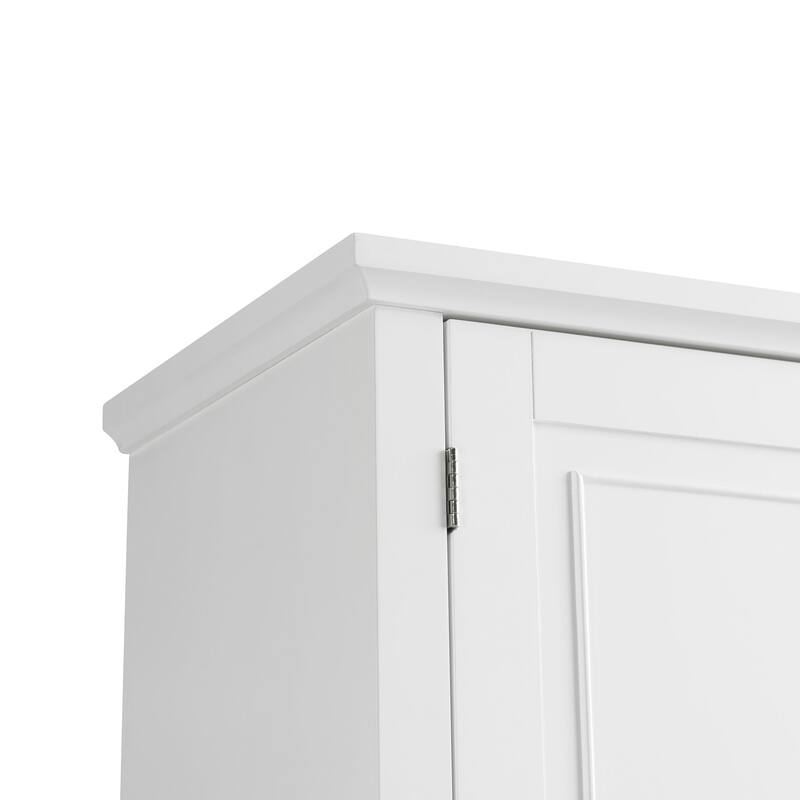 30 in. W x 72 in. H Freestanding Bathroom Cabinet in White with Adjustable Shelf and Drawer