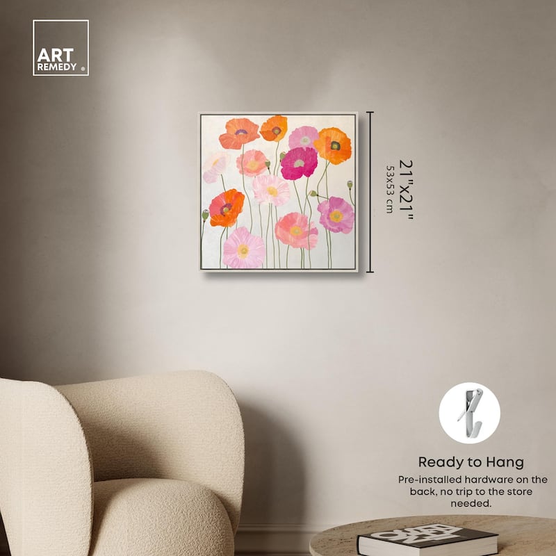 Sunset Poppy Chorus II Canvas by Art Remedy