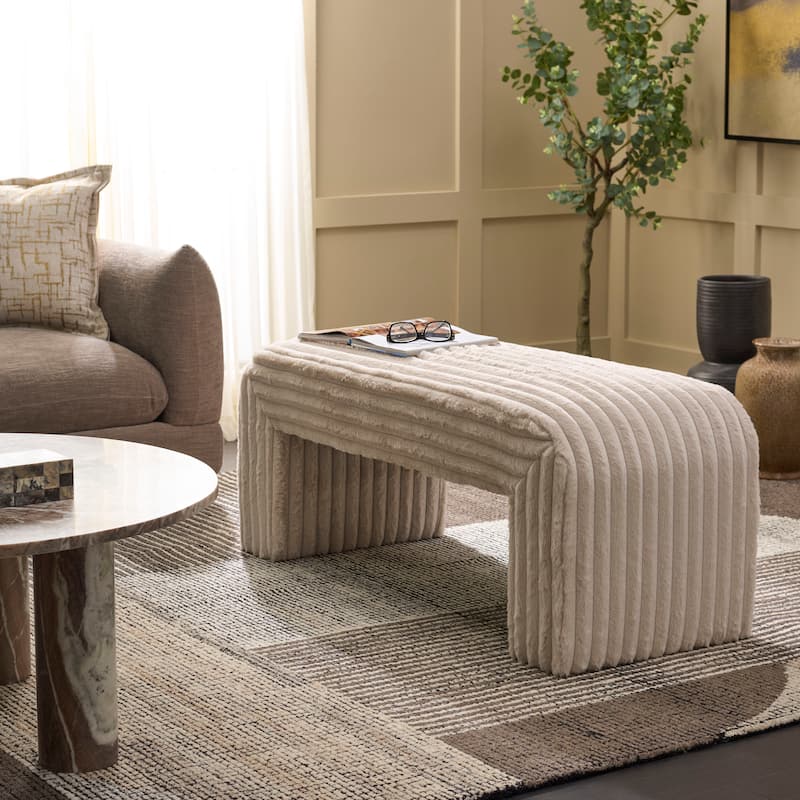 SAFAVIEH Home Arihana Bench - 18"W x 45"D x 19"H - Beige