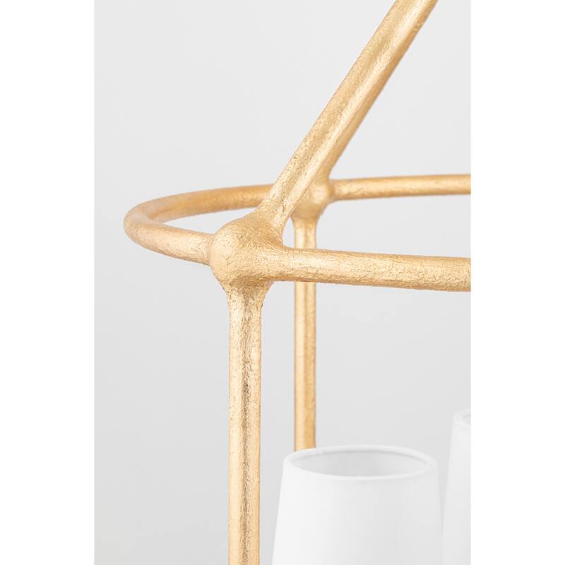 Torch 3-Light Chandelier with White Shades