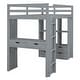 preview thumbnail 12 of 18, Twin Size Loft Bed with Large Shelves, Writing Desk and LED Light