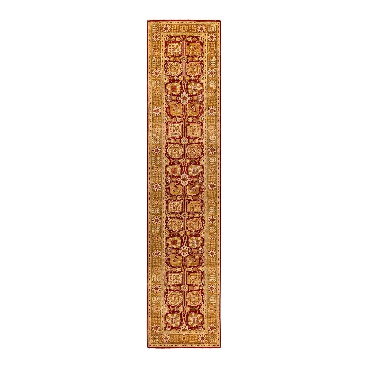 Overton Hand Knotted Wool Vintage Inspired Traditional Ottoman Red Runner Rug - 2' 7" x 12' 2"