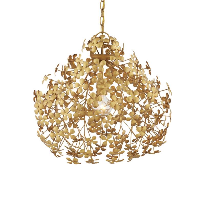 Currey & Company Cloverfield Gold Pendant - 20"h x 23"dia