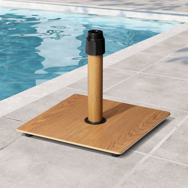 VredHom 30lbs Steel Umbrella Base Weighted Patio Stand for Outdoor - 17.71 in L x 17.71 in W x 15.75 in H