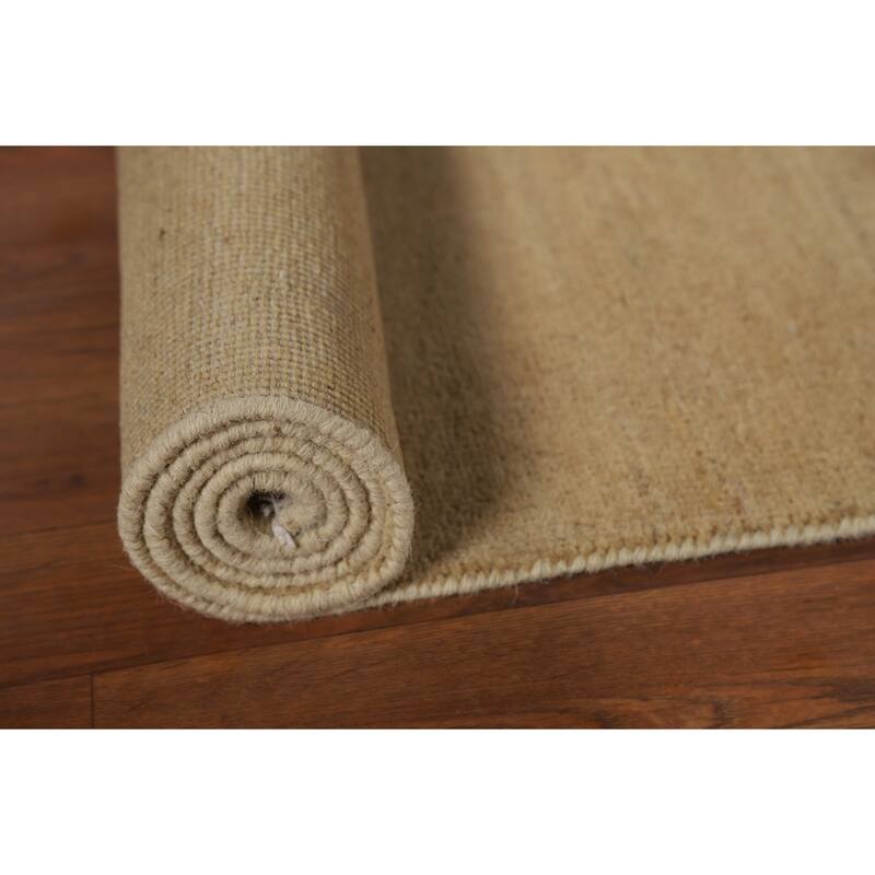 Modern Gabbeh Runner Rug Hand-Knotted Beige Wool Carpet - 2'9"x 9'6"