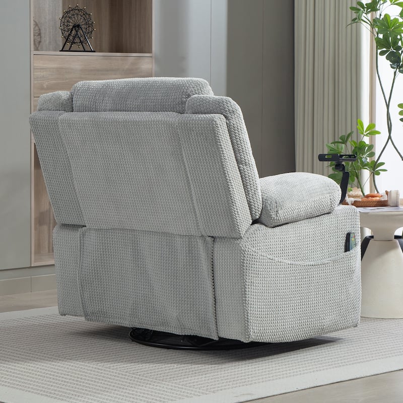 Oversized 270° Swivel Rocker Recliner Chair with Adjustable Headrest & Infinite Position