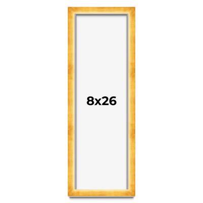 8x26 Shadow Box Frame Gold | 1.625 Inches Deep Real Wood Traditional