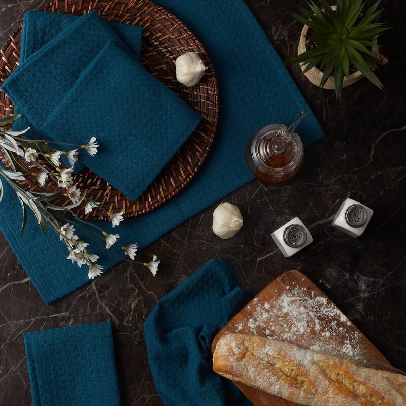 DII Black Recycled Cotton Waffle Dishtowel (Set of 6)