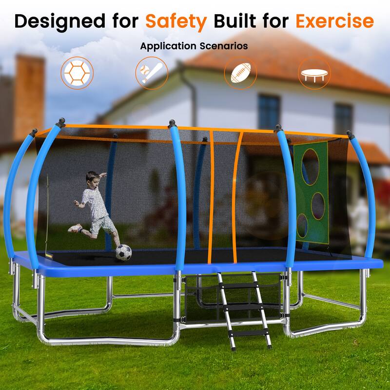 8 X 14FT Outdoor Square Trampolines for Kids Adults Long Rectangular Tumbling Trampoline