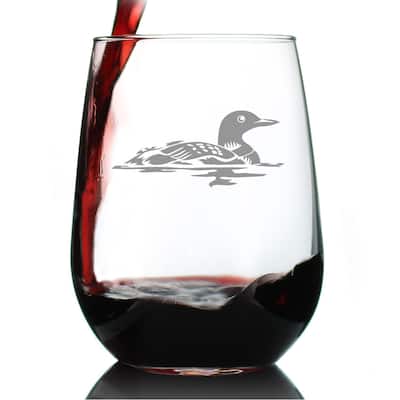 Loon - Stemless Wine Glass - Lake House Gifts & Decor - 17 Ounce