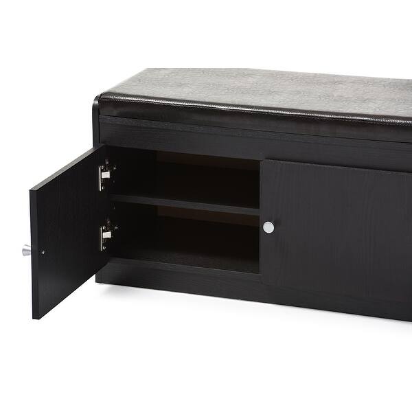 Shop Lucerne Dark Brown Wood 2 Door Entryway Shoe Cabinet With