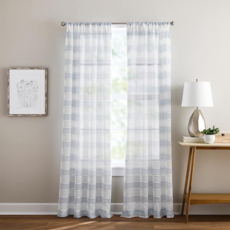 Curtainworks Harbor Curtain Panel Pair - 84 Inches - Chambray Blue