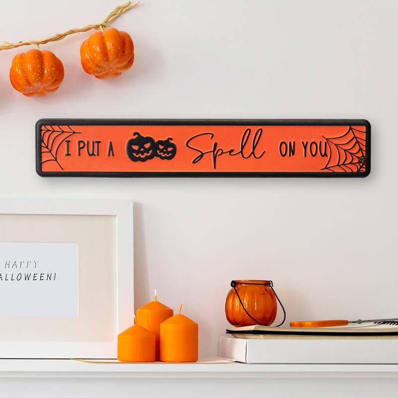 "I Put a Spell on You" Metal Halloween Wall Sign - 20"