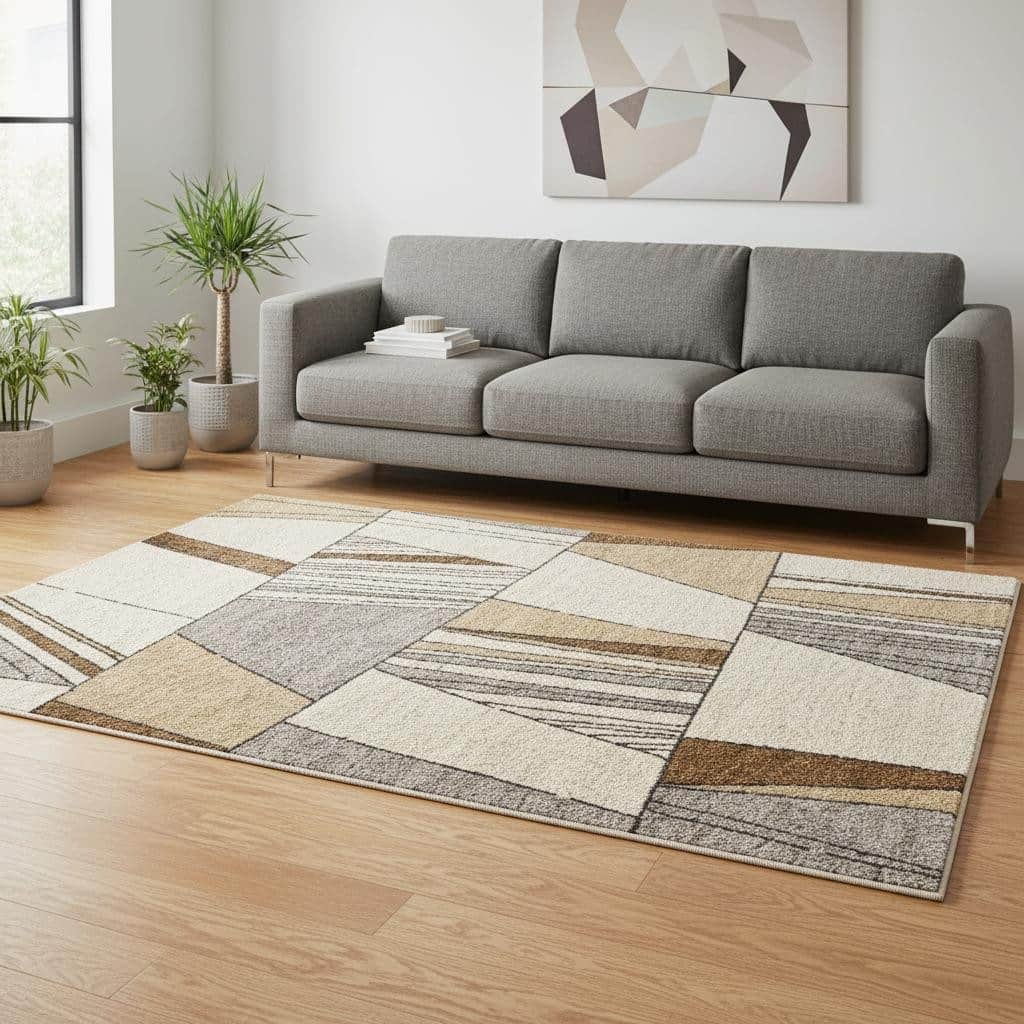 HomeRoots Geometric Modern Rectangle Area Rug - 5' X 8'