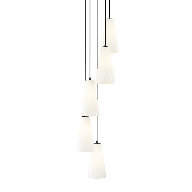 Z-Lite 3043P7-5R Farrell 5 Light 12" Wide Chandelier - Matte Black