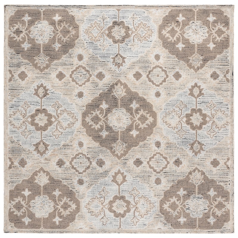 SAFAVIEH Handmade Kenya Teofanija Boho Rug - 7' Square - Beige/Ivory