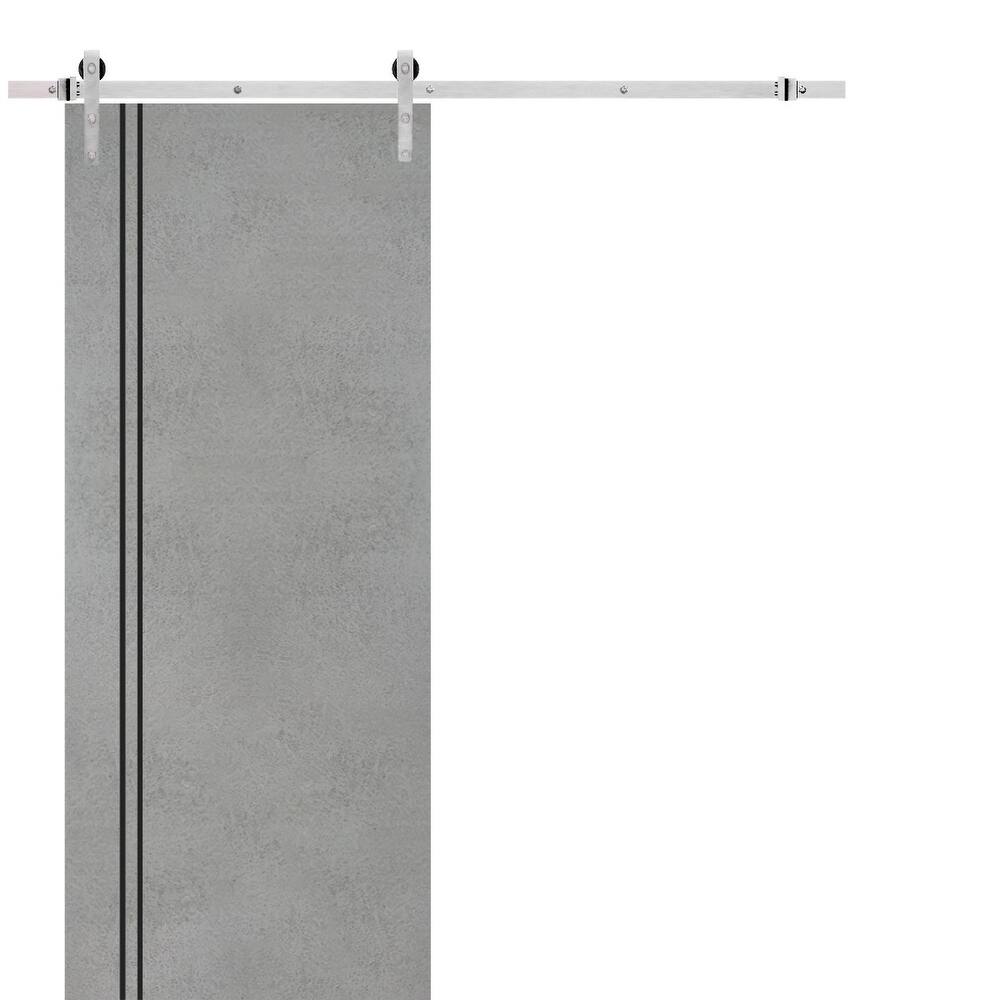 Sturdy Barn Door 18 x 80 Planum 0016 Concrete with 6.6FT