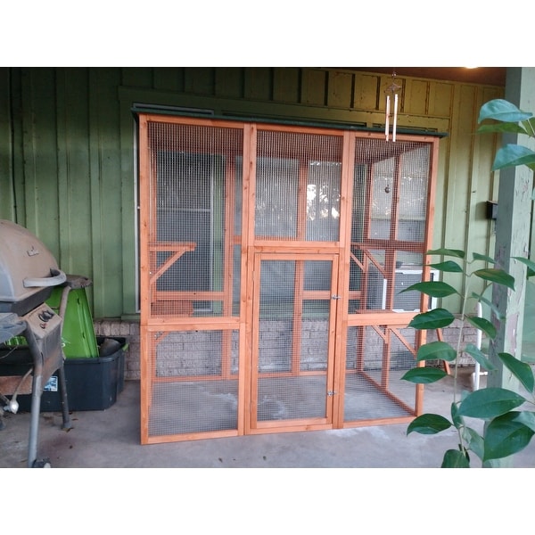 Pawhut Large Wooden Outdoor Cat Enclosure Cage With 6 Platforms Pawhut Large Wooden Outdoor Cat Enclosure Cage With 6 Platforms Free Shipping Today 22503163