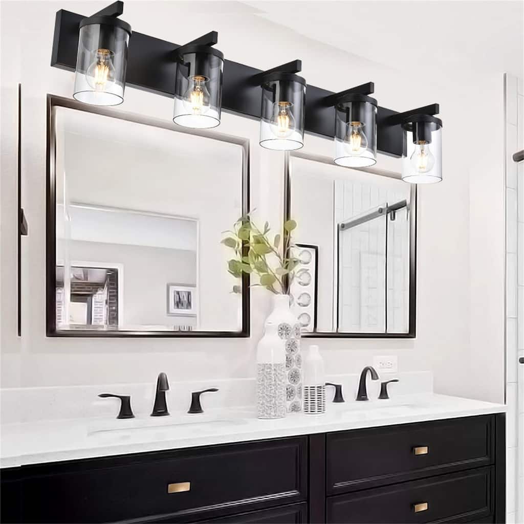 6-Light Vanity Light, Bathroom Mirror Light with Clear Glass Shade