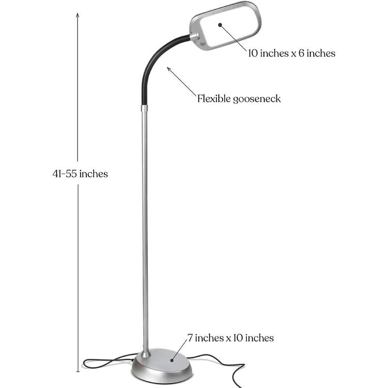 Brightech Litespan 2nd Edition LED Floor Lamp Silver On Sale Bed
