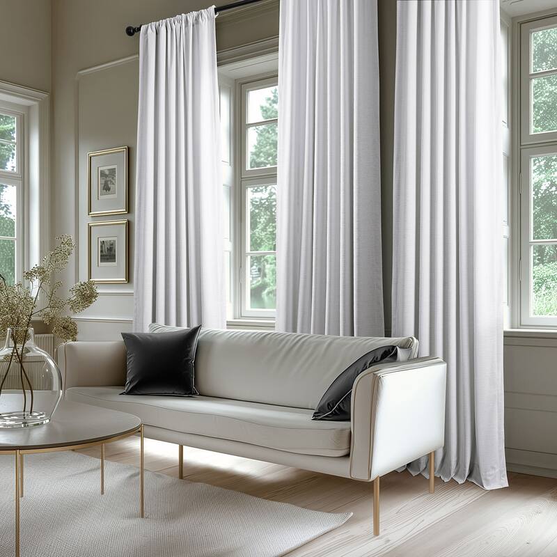 Exclusive Fabrics Ravello Burnout Velvet Curtains (1 Panel) Room Darkening Curtains For Bedroom & Living Room Curtains