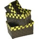 preview thumbnail 11 of 30, Checkered Woven Strap Storage Baskets (Set of 3) - 7.8 L x 5.3 W x 4.2 H