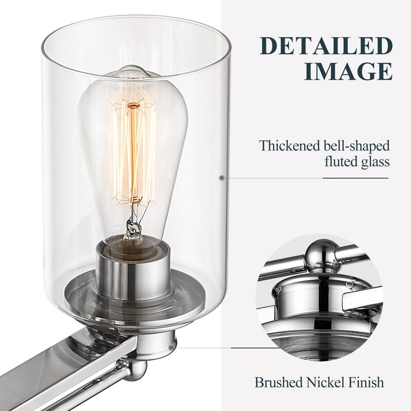 Bathroom Vanity Light,Wall Sconce Lamp Over Mirror with Clear Glass Shade