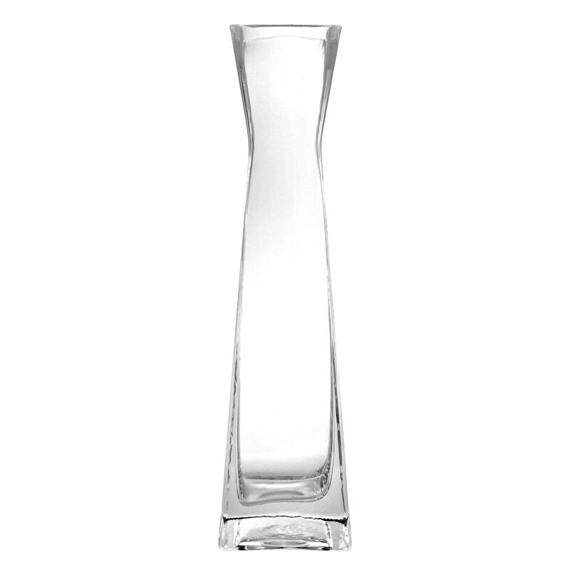 12 Inch Clear Glass Pyramid Shape Vase Suitable for Living Room or Entryways or Any Room