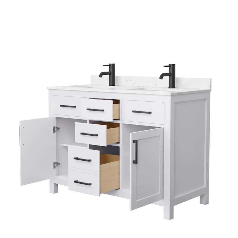 Beckett 48 Inch Double Vanity, Cultured Marble Top