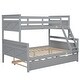 preview thumbnail 14 of 12, Twin over Full Wood Bunk Bed with Sloping Ladder,Twin Size Trundle Under,Sweden Style