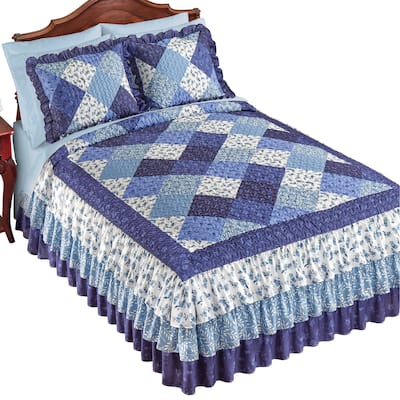 Ella Patchwork Style Tiered Ruffle Bedspread