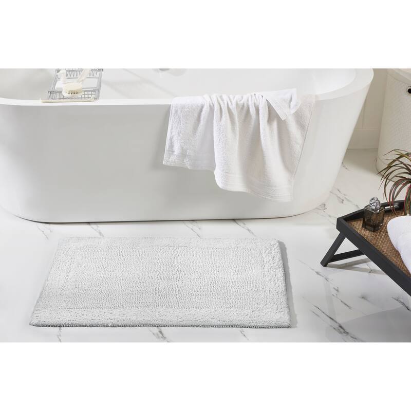Better Trends Bath Rugs Set 100% Cotton Tufted Soft Water Absorbent Bathroom Rug for Shower, Sink Bath Mats Edge Collection
