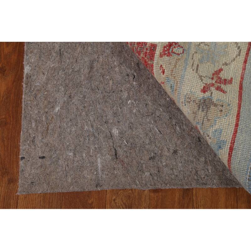 Hand Knotted Oriental 100% Wool Carpet Transitional Floral Navy Blue & Blues Oushak Area Rug - 6' 11'' X 4' 11''