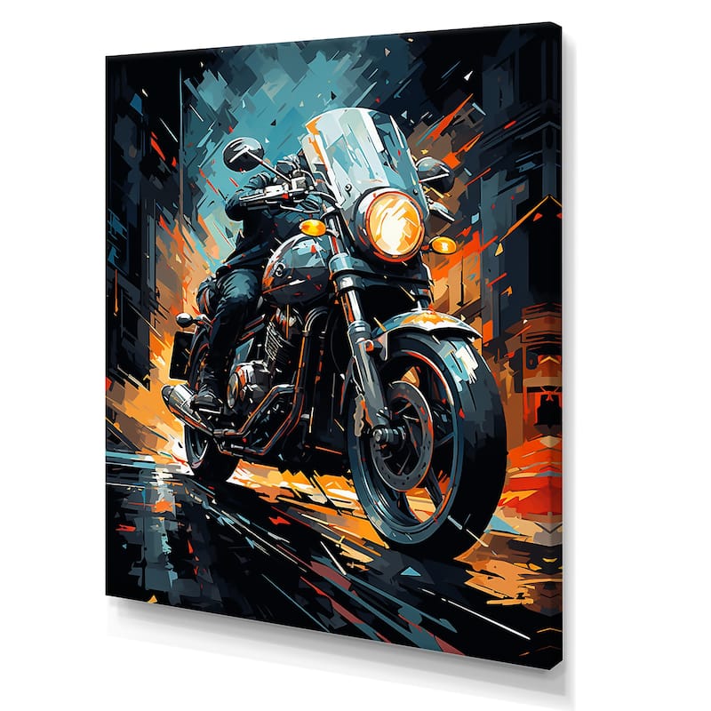 Designart "Classic Lavish Motor Bike" Motorcycle Wall Art