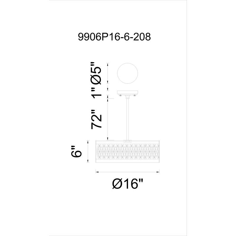 Nova 6 Light Chandelier With Champagne Finish