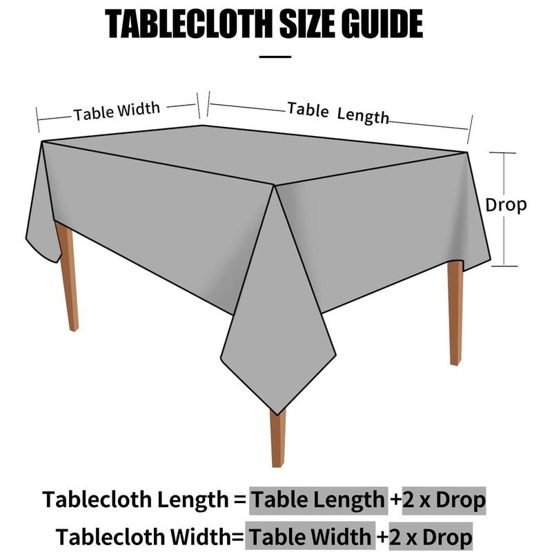 Waterproof Wipeable Vinyl Tablecloth,Rectangle Heavy Duty Table Cloth,140"L x 60"W