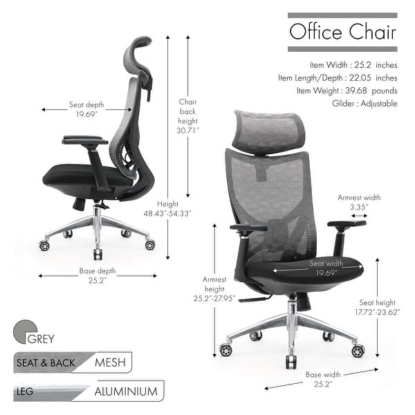 Porthos Home Benton Office Chair Pu Leather Seat Adjustable Headrest Overstock 31717646