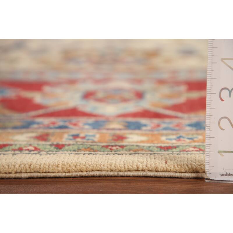 Ivory Kazak Area Rug Handmade Wool Carpet - 8'10"x 11'6"