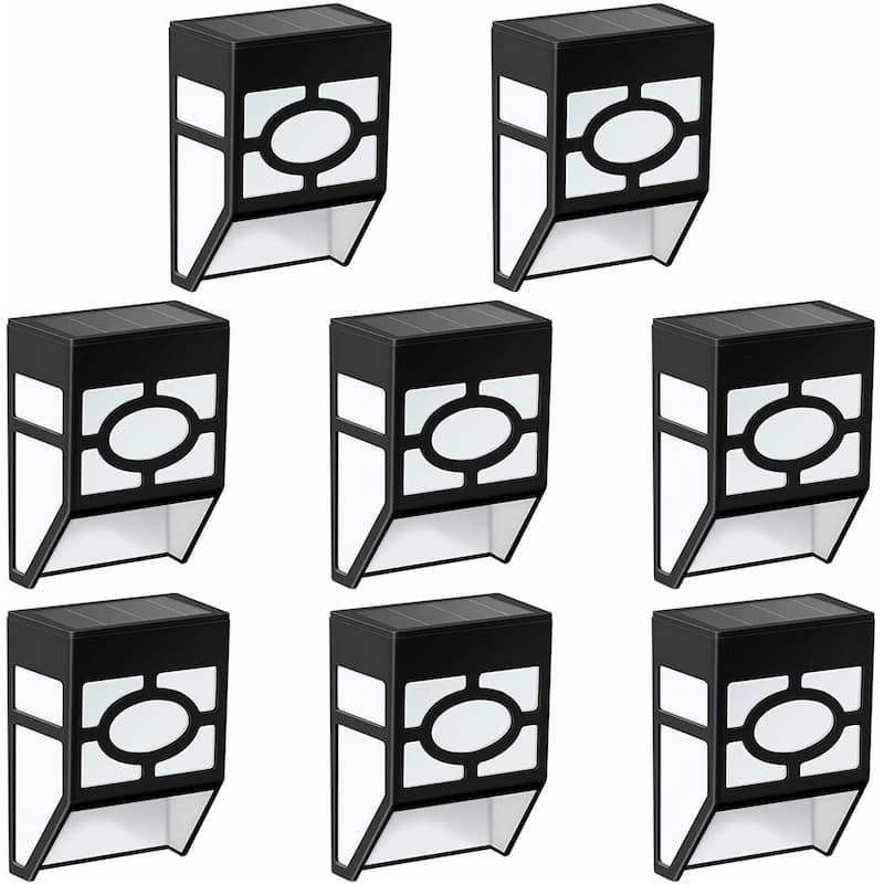 8 Pack 2 LED Solar Deck Lights Solar Lights Waterproof - Cool White
