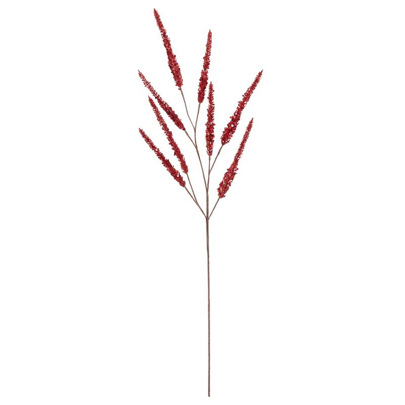 Glitter and Sequin Artificial Leaf Sprigs Christmas Spray - 34" - Red
