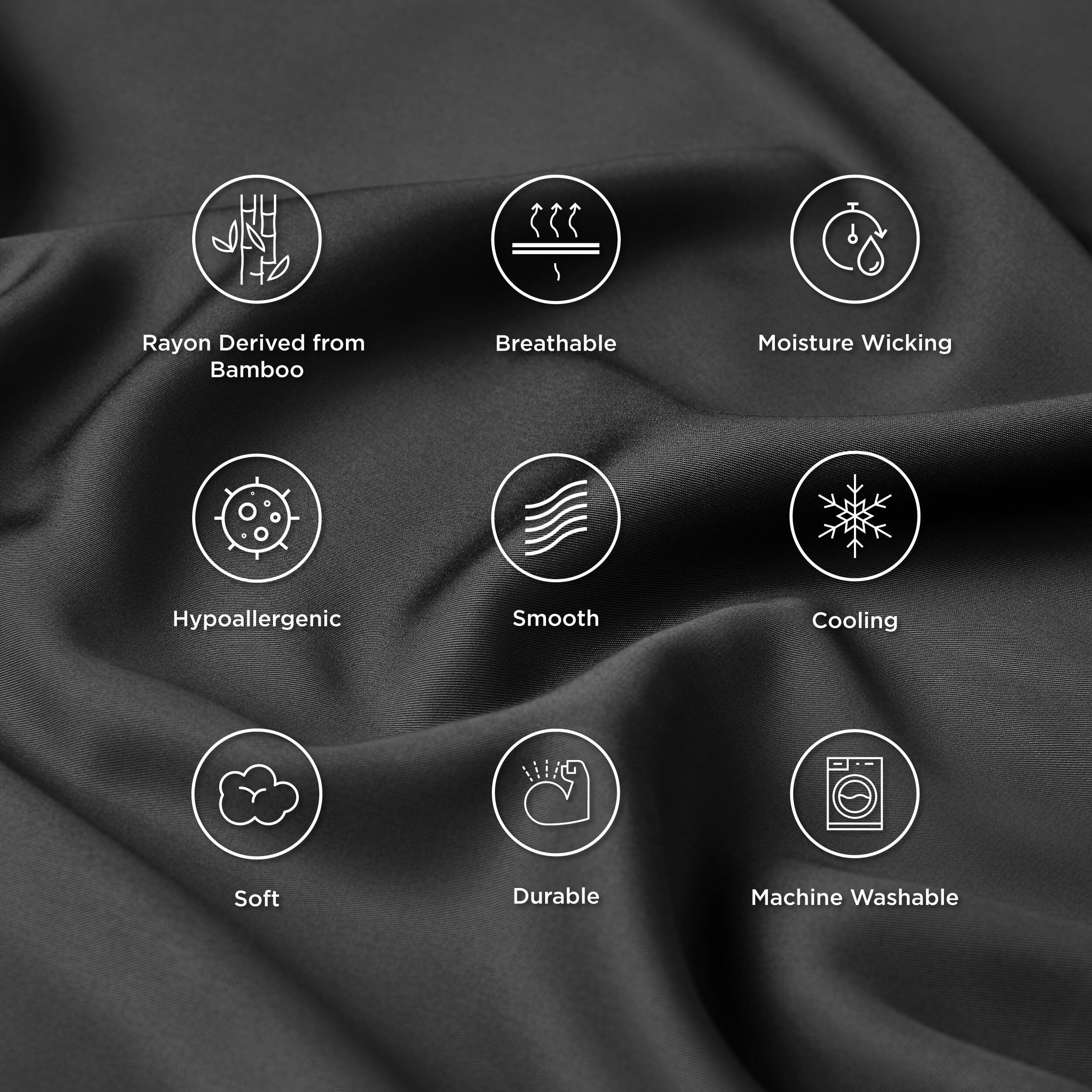 Bedsure Pillow Cases Queen Size Set of 4, Rayon Derived from Bamboo