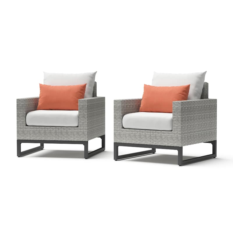 Milo Grey 2 Piece Sunbrella Outdoor Patio Club Chairs