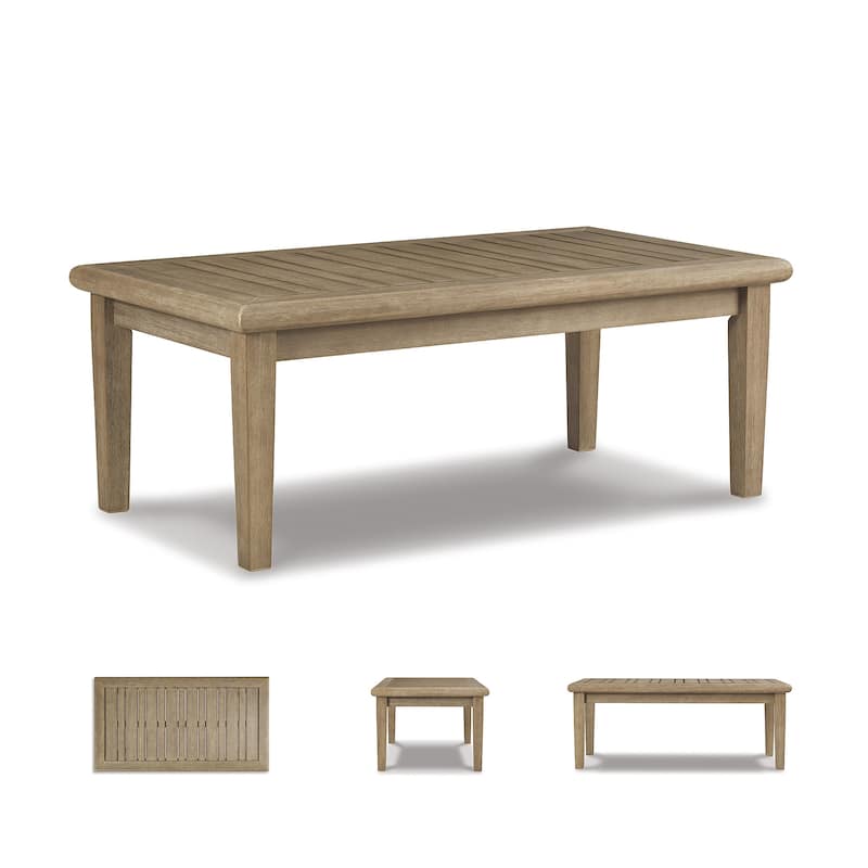 Signature Design by Ashley Gerianne Outdoor Brown Rectangular Cocktail Table - 50" W x 26" D x 18.63" H