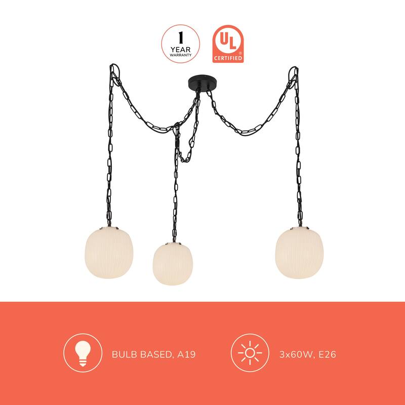 Alora Lighting MP579712 Cherise 3 Light 12" Wide Multi Light Pendant