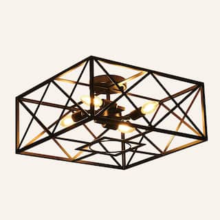 4-light rectangle ceiling light - Matte Black