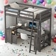 preview thumbnail 19 of 32, Twin Size Loft Bed with U-shaped Desk,Drawers and Storage Shelves and Sturdy Wood Frame for Bedroom