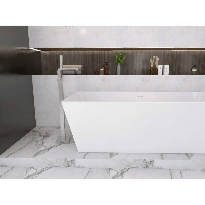Timothy Soaking Rectangular Bathtub in Glossy White