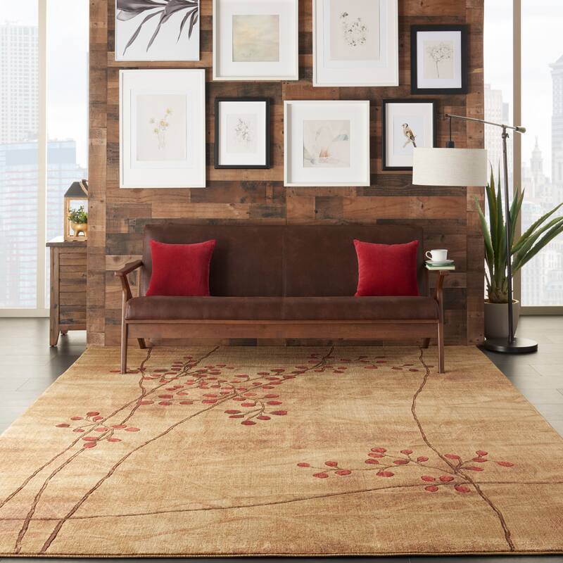 Copper Grove Oxford Floral Area Rug - Latte - 10' x 14'