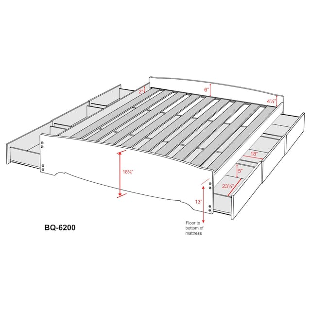Prepac Mate's 6-drawer Platform Storage Bed